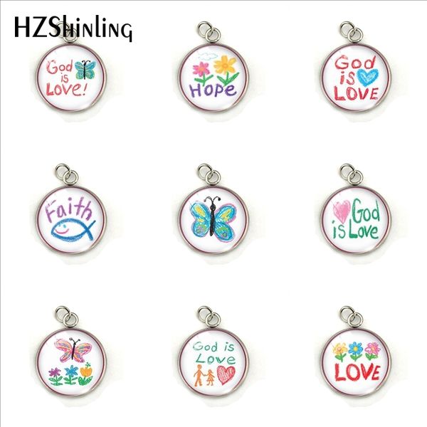 god is love faith hope inspiration words children's painting print stainless steel pendant jewelry charms gifts for christians, Bronze;silver
god is love faith hope inspiration words children's painting print stainless steel pendant jewelry charms gifts for christians, Bronze;silver