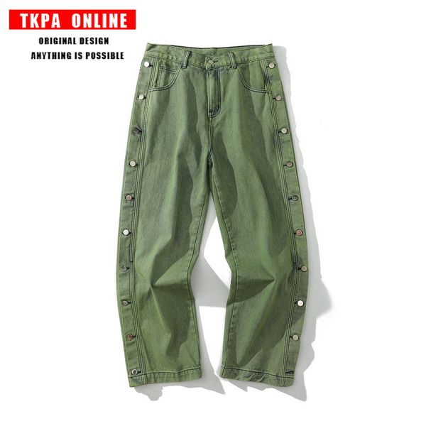 tkpa new style washing do old side open buttons green torre pants female jeans popular logo hip-hop loose big yards, Blue
tkpa new style washing do old side open buttons green torre pants female jeans popular logo hip-hop loose big yards, Blue