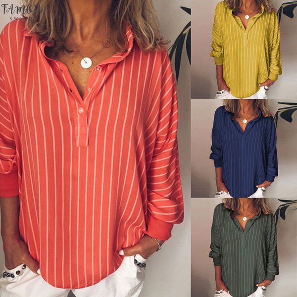 fashion summer woman blouses stripe polyester loose casual striped button lapel girl long sleeve shirt blouse button female clothing, White
fashion summer woman blouses stripe polyester loose casual striped button lapel girl long sleeve shirt blouse button female clothing, White