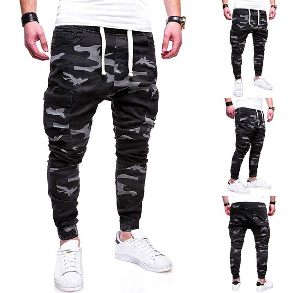 fashion men's pants sport camouflage lashing belts casual loose sweatpants drawstring pant casual long male pants, Black
fashion men's pants sport camouflage lashing belts casual loose sweatpants drawstring pant casual long male pants, Black