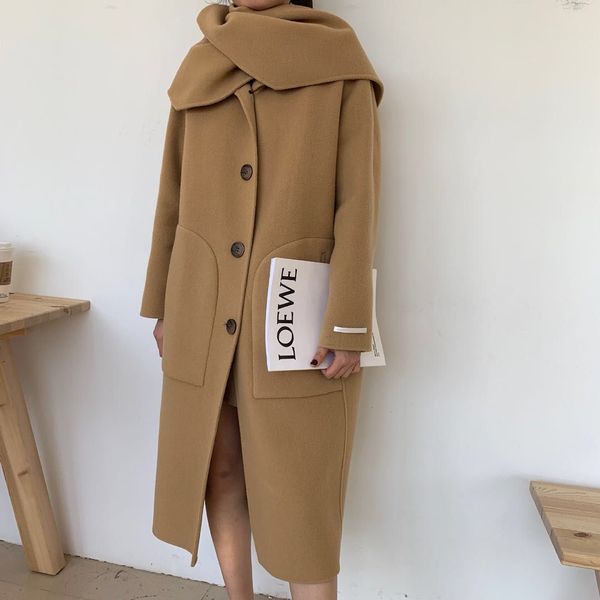 women's wool & blends coat autumn and winter new camel coat european popular double-sided woolen outwear coat, Black
women's wool & blends coat autumn and winter new camel coat european popular double-sided woolen outwear coat, Black
