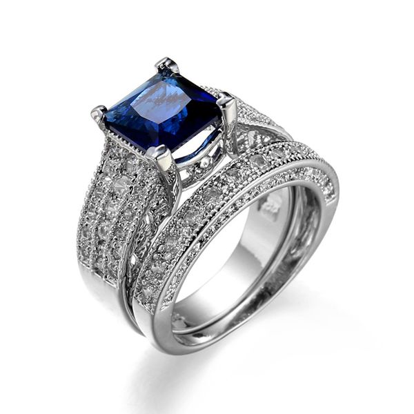 fashion blue sapphire cubic zirconia white gold plated couple ring sets size 6-10 women men's engagement wedding gift, Silver
fashion blue sapphire cubic zirconia white gold plated couple ring sets size 6-10 women men's engagement wedding gift, Silver
