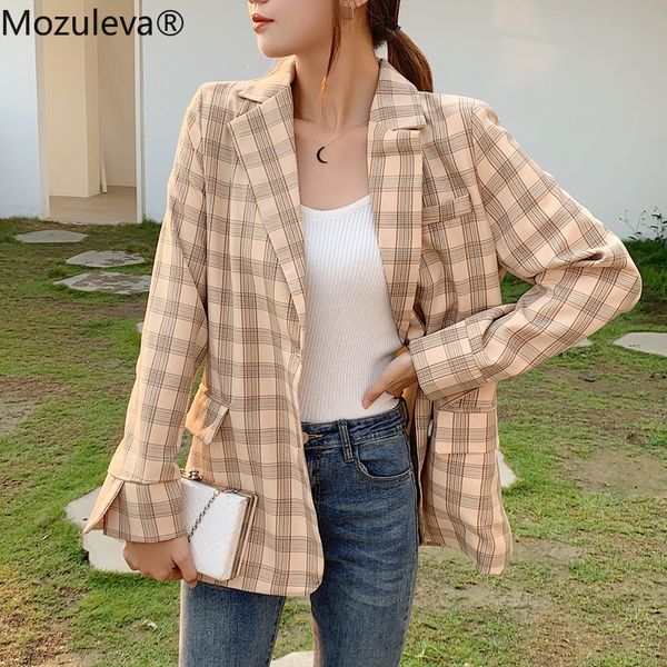 mozuleva new plaid pockets single breasted formal jackets notched outerwear jacket 2020 spring autumn women's blazers, White;black
mozuleva new plaid pockets single breasted formal jackets notched outerwear jacket 2020 spring autumn women's blazers, White;black