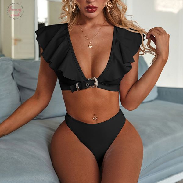 ruffle bikini 2020 swimsuit female high cut swimwear women high waist set black white bathing suit maillot de bain, White;black
ruffle bikini 2020 swimsuit female high cut swimwear women high waist set black white bathing suit maillot de bain, White;black