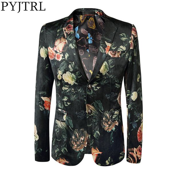 pyjtrl quality mens retro vintage floral pattern suit jacket slim fit casual blazers singers clothing, White;black
pyjtrl quality mens retro vintage floral pattern suit jacket slim fit casual blazers singers clothing, White;black