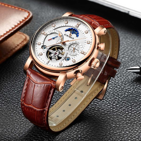 brand kinyued mechanical automatic watch men rhinestone gold watches moon phase skeleton relogio masculino, Slivery;brown
brand kinyued mechanical automatic watch men rhinestone gold watches moon phase skeleton relogio masculino, Slivery;brown