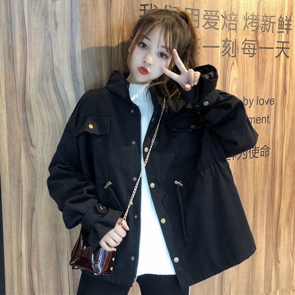 2019 hong kong wind handsome loose short jacket women spring autumn casual short windbreaker jacket girls outerwear x780, Tan;black
2019 hong kong wind handsome loose short jacket women spring autumn casual short windbreaker jacket girls outerwear x780, Tan;black