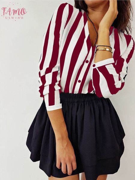 women long sleeve shirt ladies loose blouses office shirt fashion summer striped blouse women casual, White
women long sleeve shirt ladies loose blouses office shirt fashion summer striped blouse women casual, White