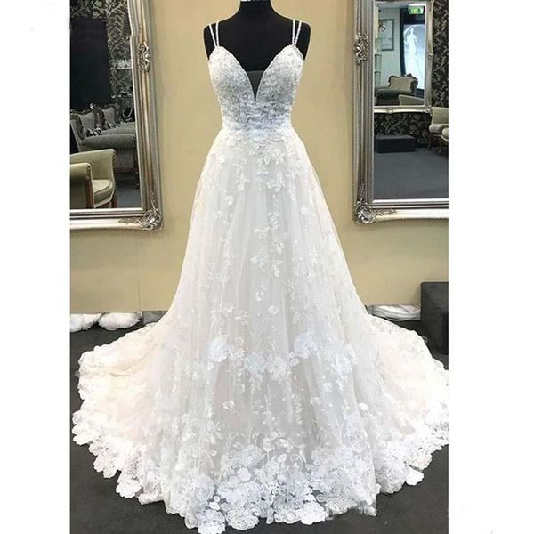 2020 new charming spaghetti straps lace appliques a line wedding dresses v neck white lace long wedding dresses boho bridal gowns
2020 new charming spaghetti straps lace appliques a line wedding dresses v neck white lace long wedding dresses boho bridal gowns