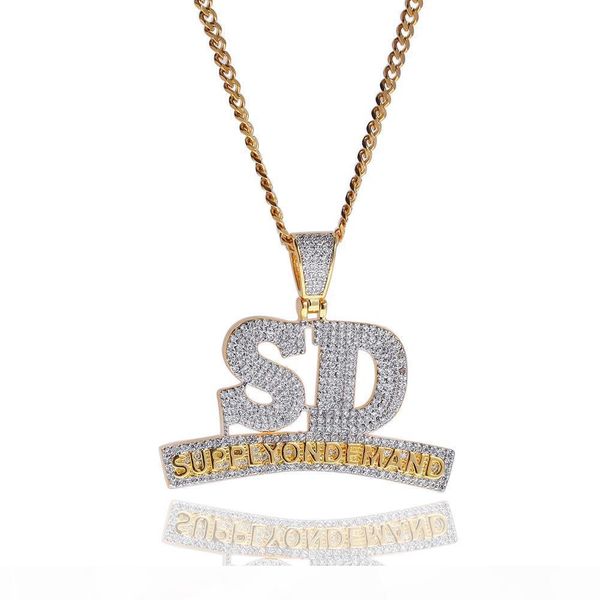 men gold necklace iced out 14k gold plated hip hop jewelry bling cubic zirconia letters sd pendant necklaces, Silver
men gold necklace iced out 14k gold plated hip hop jewelry bling cubic zirconia letters sd pendant necklaces, Silver