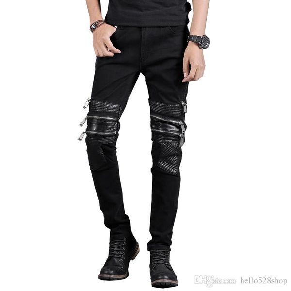 new rrtro men's jeans elastic slim straight pants cool black zipper design fashion trousers plus size, Blue
new rrtro men's jeans elastic slim straight pants cool black zipper design fashion trousers plus size, Blue