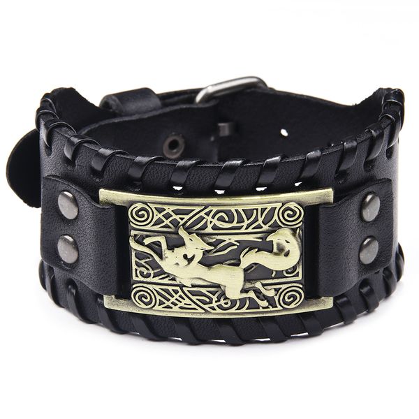 new fashion mens pu leather extra wide bangle cuff wristband bracelet animal design pattern to show personality bracelet, Black
new fashion mens pu leather extra wide bangle cuff wristband bracelet animal design pattern to show personality bracelet, Black