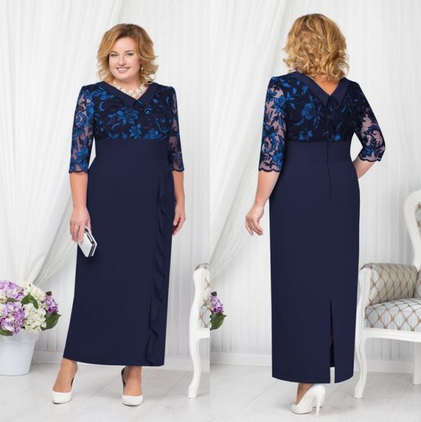 navy blue long sleeves lace mother of the bride dresses column v neck wedding guest dress ankle length satin evening gowns, Black;red
navy blue long sleeves lace mother of the bride dresses column v neck wedding guest dress ankle length satin evening gowns, Black;red