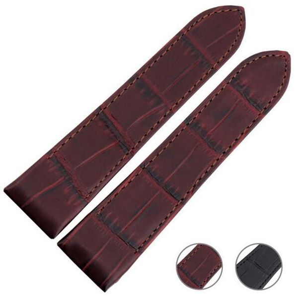 

handmade 100% genuine leather 20mm 23mm watches strap band for 100 chronograph watchband and tool, Black;brown