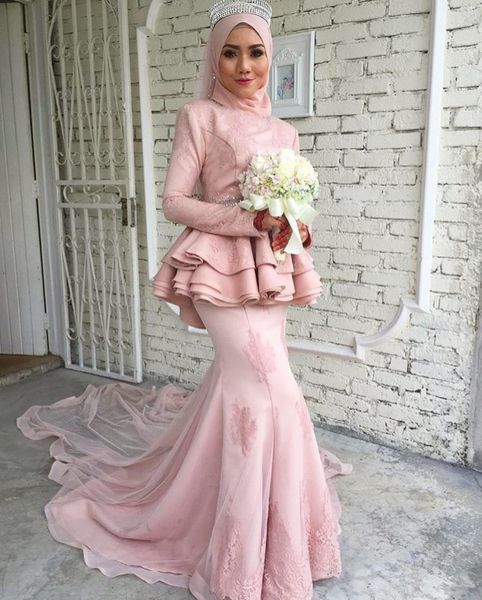 muslim long sleeves prom pink evening dresses plus size robe de soiree, Black
muslim long sleeves prom pink evening dresses plus size robe de soiree, Black