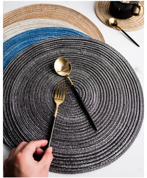 homedecor placemats, round woven placemats heat resistant kitchen anti-skid table mat
homedecor placemats, round woven placemats heat resistant kitchen anti-skid table mat