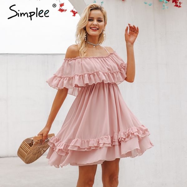 simplee elegant ruffle off shoulder women dress spaghetti strap chiffon summer dresses casual holiday female pink short sundress, Black;gray
simplee elegant ruffle off shoulder women dress spaghetti strap chiffon summer dresses casual holiday female pink short sundress, Black;gray