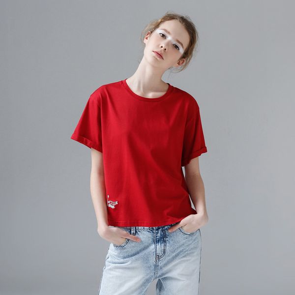 harajuku funny embroidery female t shirt women casual solid short sleeve cotton tee shirt femme drop shipping, White
harajuku funny embroidery female t shirt women casual solid short sleeve cotton tee shirt femme drop shipping, White