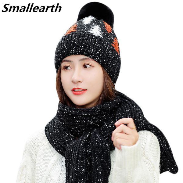 women 2 pieces set new winter hat and scarf set for girls plus velvet thick warm cap female winter casual windproof knitted hats, Blue;gray
women 2 pieces set new winter hat and scarf set for girls plus velvet thick warm cap female winter casual windproof knitted hats, Blue;gray
