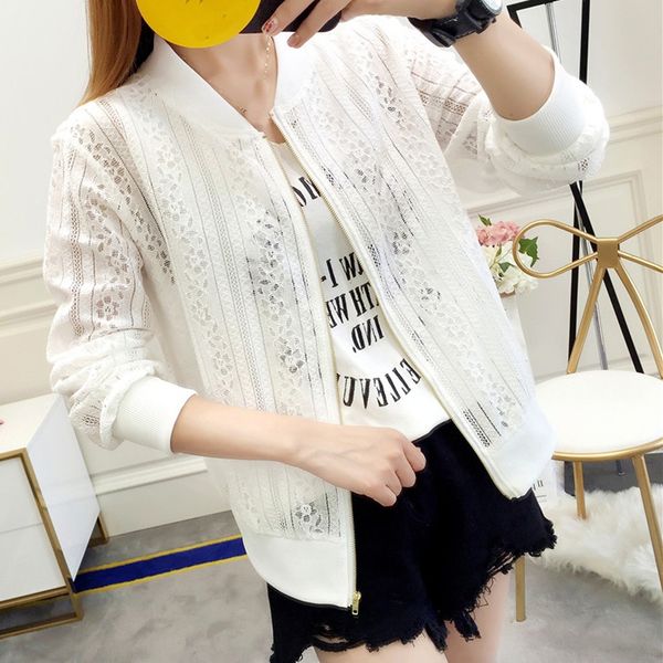autumn 2019 fashion hollow out coats women lace baseball shirt zipper long sleeve loose coat chaquetas mujer veste femme e55, Black;brown
autumn 2019 fashion hollow out coats women lace baseball shirt zipper long sleeve loose coat chaquetas mujer veste femme e55, Black;brown