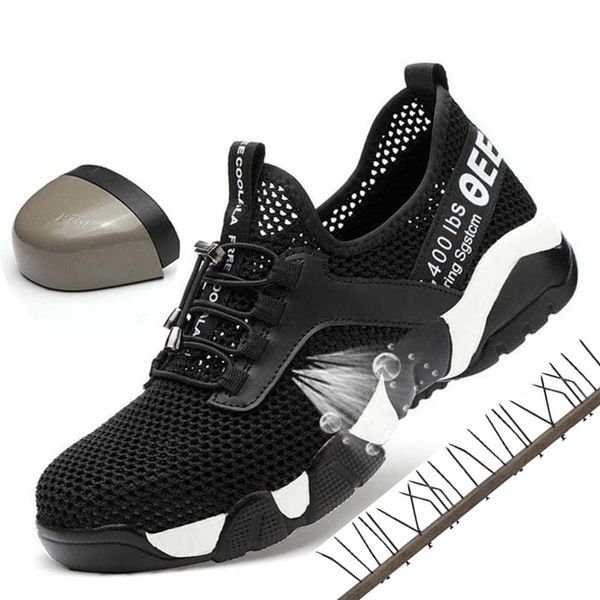 men steel nose safety work shoes grid lightweight breathable reflective casual sneaker prevent piercing protective boots 2019, Black
men steel nose safety work shoes grid lightweight breathable reflective casual sneaker prevent piercing protective boots 2019, Black