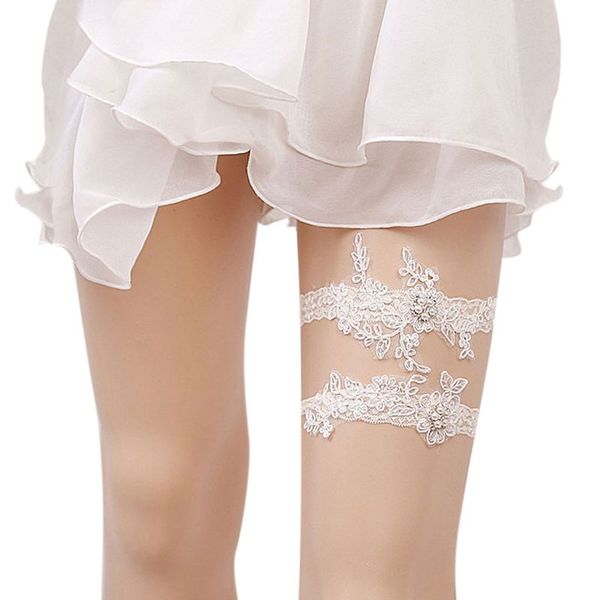 women vintage wedding garter faux pearl embroidery floral lace bridal thigh ring, Black;white
women vintage wedding garter faux pearl embroidery floral lace bridal thigh ring, Black;white