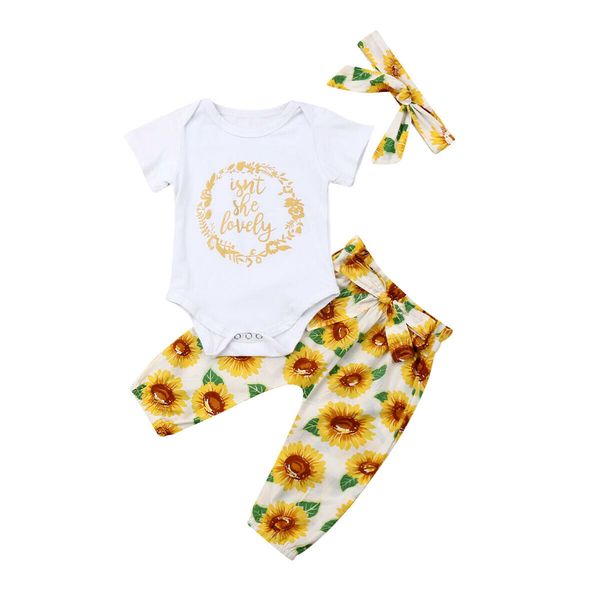 3pcs toddler baby girl boys summer clothes sets romper sunflower pants headband outfits set
3pcs toddler baby girl boys summer clothes sets romper sunflower pants headband outfits set