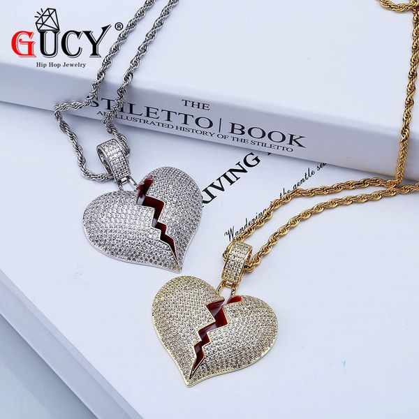 gucy solid broken heart lced out necklace & pendant charm for men women multicolor cubic zircon necklace hip hop jewelry, Silver
gucy solid broken heart lced out necklace & pendant charm for men women multicolor cubic zircon necklace hip hop jewelry, Silver