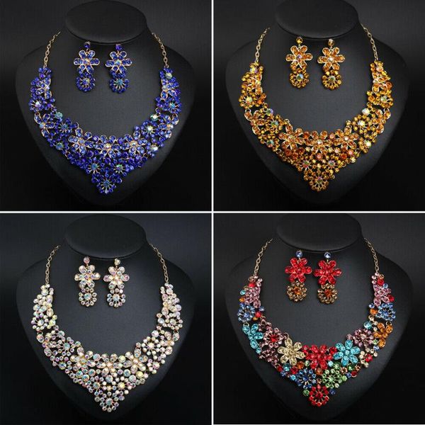 women wedding bridesmaid jewelry set rhinestone crystal necklace earring choker statement accessory fashion, Silver
women wedding bridesmaid jewelry set rhinestone crystal necklace earring choker statement accessory fashion, Silver