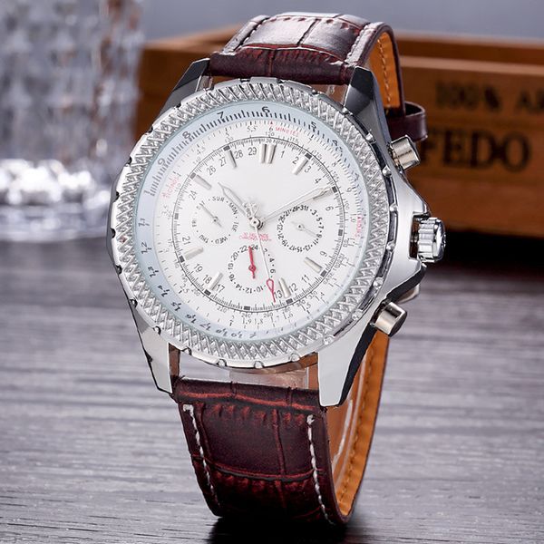 2019 new brand automatic men's wristwatch navitimer gold brown leather 1884 fashion male watches sport watches 1, Slivery;brown
2019 new brand automatic men's wristwatch navitimer gold brown leather 1884 fashion male watches sport watches 1, Slivery;brown