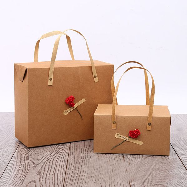 retro kraft paper gift box with handle candy cake packing box portable case for wedding party
retro kraft paper gift box with handle candy cake packing box portable case for wedding party