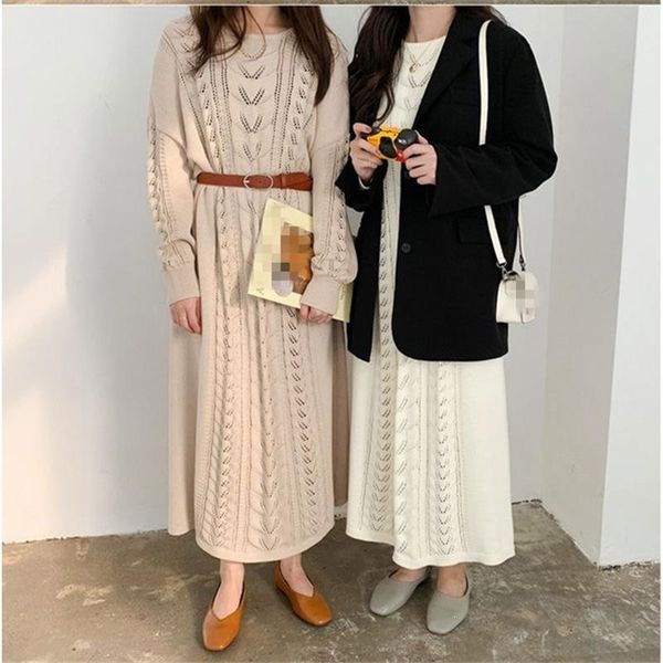 women spring solid pullover sweater dress elegant casual knit long dress batwing sleeve o-neck straight loose, Black;gray
women spring solid pullover sweater dress elegant casual knit long dress batwing sleeve o-neck straight loose, Black;gray