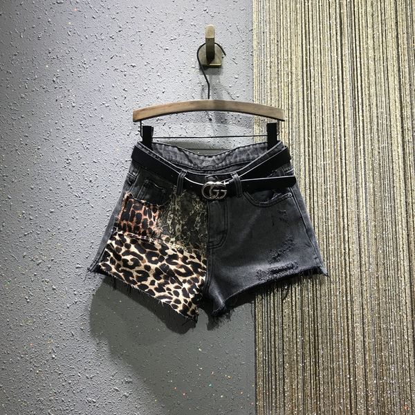 european 2020 spring summer new personality leopard stitching high waist loose washed jeans shorts, Blue
european 2020 spring summer new personality leopard stitching high waist loose washed jeans shorts, Blue