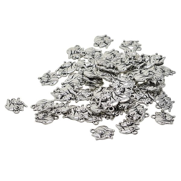 50 piece silver alloy elephants pendant charms for jewelry making diy mother's day necklace bracelet earrings craft, Black
50 piece silver alloy elephants pendant charms for jewelry making diy mother's day necklace bracelet earrings craft, Black