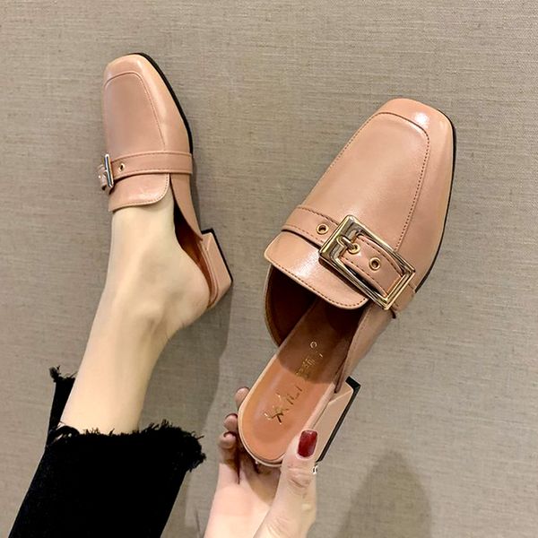 shoes cover toe woman's slippers loafers med square heel slides fashion 2020 block luxury basic buckle strap rubber pu loafers, Black
shoes cover toe woman's slippers loafers med square heel slides fashion 2020 block luxury basic buckle strap rubber pu loafers, Black