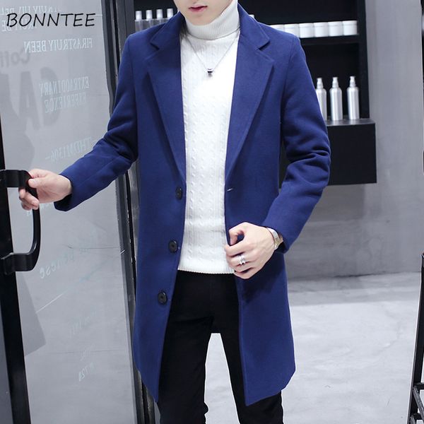 wool men plus size turn-down collar solid colour long slim winter thicker woolen blends mens korean outerwear chic, Black
wool men plus size turn-down collar solid colour long slim winter thicker woolen blends mens korean outerwear chic, Black