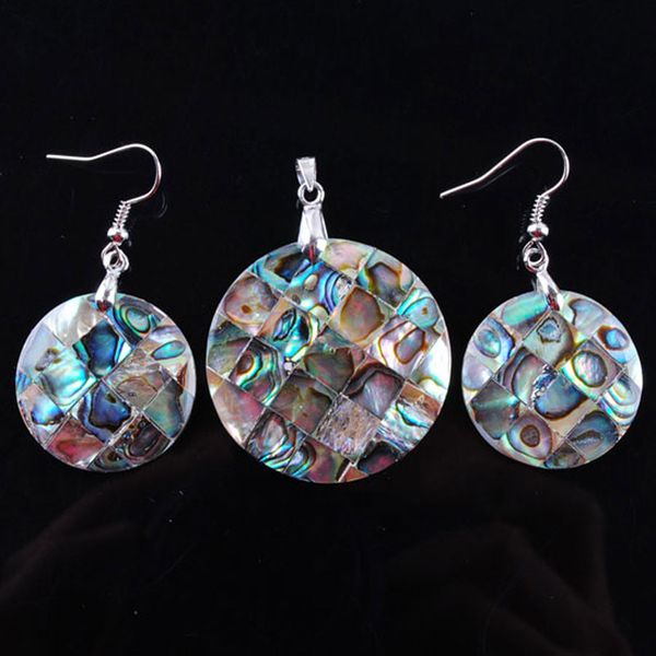 wojiaer earrings + pendant jewelry set new zealand natural colourful abalone shell pearl round-shape women reiki gift q3001, Black
wojiaer earrings + pendant jewelry set new zealand natural colourful abalone shell pearl round-shape women reiki gift q3001, Black