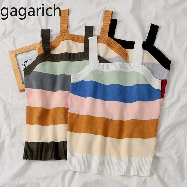 gagarich women vest rainbow stripes 2020 spring summer new style korean knitwear sweet short vest, Black;white
gagarich women vest rainbow stripes 2020 spring summer new style korean knitwear sweet short vest, Black;white