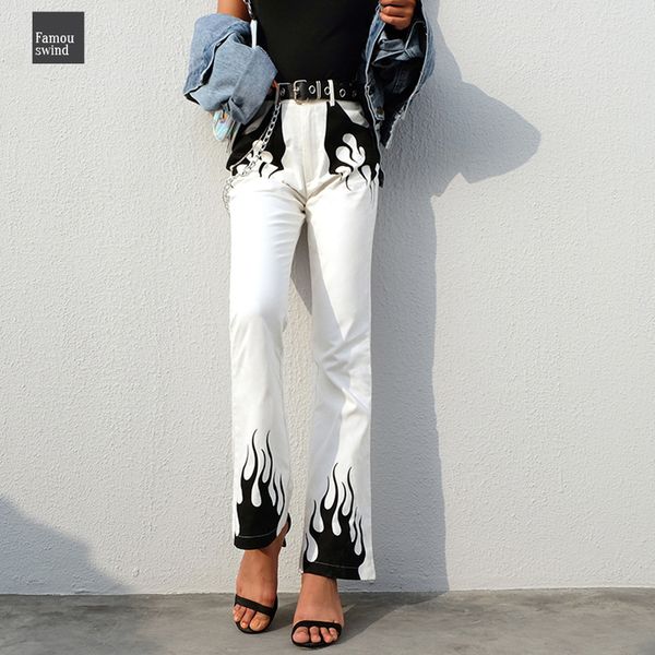 panelled flame trousers print high waist long casual flare button fly pant women new spring bottoms slim fit long pocket, Black;white
panelled flame trousers print high waist long casual flare button fly pant women new spring bottoms slim fit long pocket, Black;white