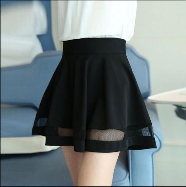 school style women's skirt high waist summer a-line mini skirt slim pantskirt for girl with mesh design rq208, Black
school style women's skirt high waist summer a-line mini skirt slim pantskirt for girl with mesh design rq208, Black
