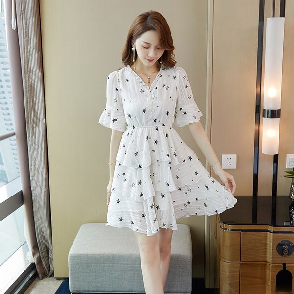 chiffon dress summer new fresh sweet floral short-sleeved a skirt, Black;gray
chiffon dress summer new fresh sweet floral short-sleeved a skirt, Black;gray