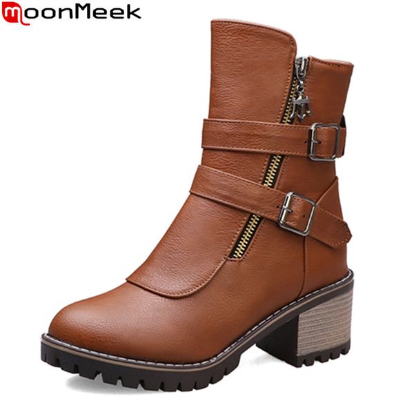 moonmeek 2020 large size 33-43 autumn winter solid color women boots simple thick high heels buckle comfortable ankle boots, Black
moonmeek 2020 large size 33-43 autumn winter solid color women boots simple thick high heels buckle comfortable ankle boots, Black