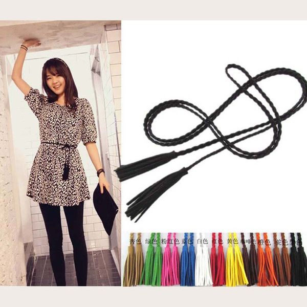 fashion hand-knit long pu leather braid belt string band with tassel casual partty dress belts for women girl, Black;brown
fashion hand-knit long pu leather braid belt string band with tassel casual partty dress belts for women girl, Black;brown