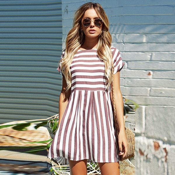 casual dresses women summer beach dress a-line striped short sleeve o-neck print mini style 2021 sundress, Black;gray
casual dresses women summer beach dress a-line striped short sleeve o-neck print mini style 2021 sundress, Black;gray