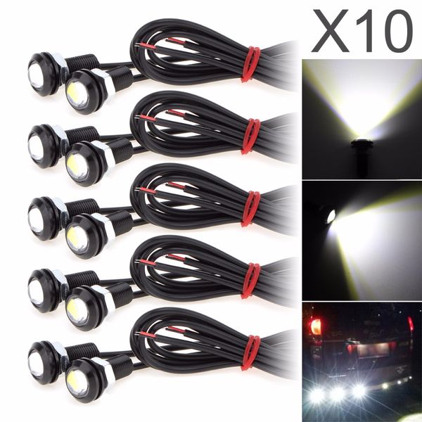 

10pcs dc 12v white 6000k eagle eye 9w 18mm 5730 chip car fog light drl bulb reverse backup parking signal