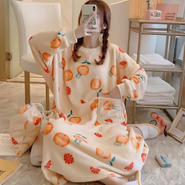 winter coral flannel pajamas women's casual sweet love youth nightgown autumn and winter tracksuit rong qun send storage bag, Black;brown
winter coral flannel pajamas women's casual sweet love youth nightgown autumn and winter tracksuit rong qun send storage bag, Black;brown