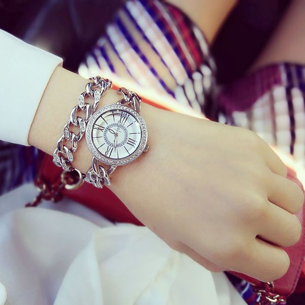 montre femme new women watches roma double chain stainless steel luxury diamond wristwatch quartz watch relojes, Slivery;brown
montre femme new women watches roma double chain stainless steel luxury diamond wristwatch quartz watch relojes, Slivery;brown