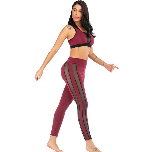 2019 new stitching mesh design beauty back fitness yoga set yoga clothing set pants bra gym clothes fitness tracksuit, White;red
2019 new stitching mesh design beauty back fitness yoga set yoga clothing set pants bra gym clothes fitness tracksuit, White;red