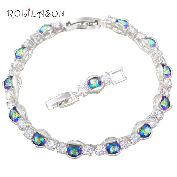 rolilason charm bracelets for women silver rainbow zirconia wholesale wedding fashion jewelry tb1136, Golden;silver
rolilason charm bracelets for women silver rainbow zirconia wholesale wedding fashion jewelry tb1136, Golden;silver