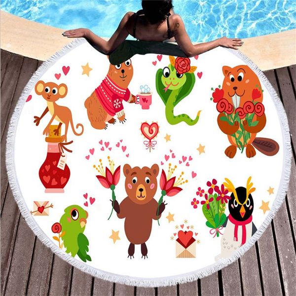 factory wholesale spot european and american round cartoon animal beach towel microfiber digital printed beach towel can be customized logo
factory wholesale spot european and american round cartoon animal beach towel microfiber digital printed beach towel can be customized logo